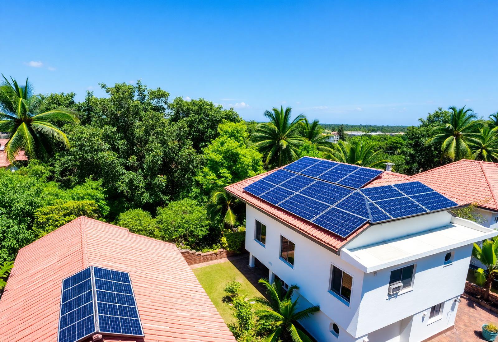 Casa com painéis solares instalados pela Solare